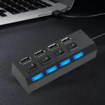 Usb 2.0 Hub Usb Hub 2.0 Multi Usb Splitter Hub Use Power Adapter 4 Port Multiple Expander 2.0 Usb Hub With Switch For Pc