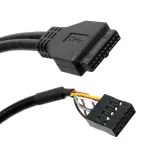 Xt-Xinte 19pin To Usb 3.0 Hub Hd Audio Earphone Mic Connector 2ports Usb3.0 Pc Front Panel Brt With Cable 3.5" Floy Bay