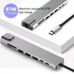 8 In 1 Usb-C Hub Type-C Multiport Card Reader Adapter 4 Hdmi-Pat For Notebo Multi-Function Extension Accessories