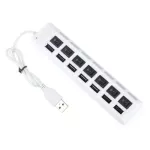 Splitter With Power Adapter 7 Ports Led Usb 2.0 Adapter Hub Power On/off Usb Splitter Hub For Pc Usb Hab Hi Speed