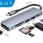 Usb Type C Hub Type-C To Hdmi 4 Vga Adapter Rj45 Lan Ethernet Sd Tf Usb-C 3.0 Typec 3.5mm Jac Audio Video For Macbo Pro
