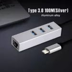 Off C 3.0 Hub Type C Ethernet 3 Ports USB 3.0 with 10/100/1000m Ethernet Adapter Networ Card USB LAN for Macbo Windo