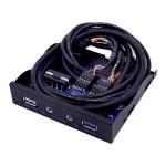 20pin 4 Port Usb 2.0 Usb 3.0 Hub Front Floy Panel Hd Audio 3.5mm Earphone Jac Mic Interf For Des 3.5 Inch Floy Bay