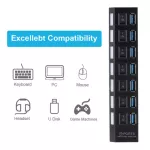 Pzzpss Usb 3.0 Hub Usb Hub 3.0 Multi Usb Splitter Use Power Adapter 4/7 Port Multiple Expander 2.0 Usb3 Hub With Switch For Pc