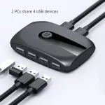 2 Ports Usb Switch With Ex Usb 2.0 3.0 X4 Eyboard Mouse Printer U Dis For 2 Pcs R Lap Usb Box