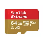 Sandisk Extreme UHS-I MicroSDXC Memory Card with SD AdPer SDSQXA2_064G_GN6MA