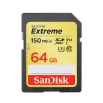 SanDisk Extreme 64GB SDXC C10 UHS-I Card V30 150/70 MB/s SDSDXV6-064G-GNCIN