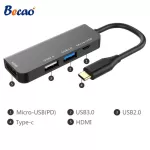 Becao 4 in 1 USB C HUB Type C ถึง 4K HDMI Hub USB 3.0 USB2.0 อะแดปเตอร์ชาร์จพอร์ตสำหรับ MacBook Pro Samsung Galaxy S8 Huawei P20 Pro