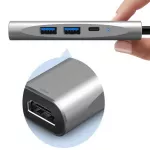 Becao อลูมิเนียม 4 in 1 Type-C Docking Station 4K HDMI USB 3.0 / USB2.0 Hub Multi-Function Extender Adapter สำหรับ PC