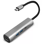 Becao อลูมิเนียม 4 in 1 Type-C Docking Station 4K HDMI USB 3.0 / USB2.0 Hub Multi-Function Extender Adapter สำหรับ PC