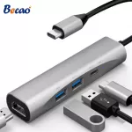 BECAO Aluminum 4 in 1 Type-C Docking Station 4K HDMI USB 3.0 / USB2.0 Hub Multi-Function Extender Adapter for PC