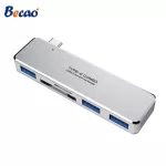BECAO 5 in 1 USB C Hub Type C to 3xusb3.0 + 1XTF Card Reader Adapter for MacBook Lap Top Parts and Equipment