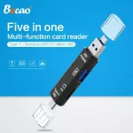 Becao 5 In 1 เครื่องอ่านการ์ดความเร็วสูง Micro USB Type C OTG ไปยัง USB 3.0 Adapter TF SD Memory Card Reader สำหรับโทรศัพท์คอมพิวเตอร์แล็ปท็อป PC
