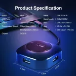 Becao USB Hub USB 3.0 Hub 2.0 อะแดปเตอร์แยก USB 4 พอร์ตความเร็วมินิหลาย 3 Hab usb3.0 HUB พอร์ต USB Hub Expander สำหรับพีซี