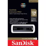 Sandisk Extreme Pro USB 3.1 Solid State Flash Drive 128GB SPEED R/420 W 380 MB/S SDCZ880_128G_G46 Memory Flash 5 years