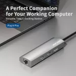 Wavlink UH3408 อะแดปเตอร์ 4K HDMI พอร์ตพร้อมช่องต่อสาย GB LAN