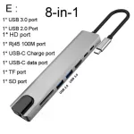 Easya Thunderbolt 3 USB C HDMI-PAT 4 RJ45 100m Adapter Type-C Doc with PD TF SD for Macbo Pro/Air M1