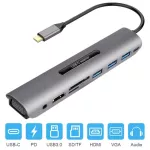 Usb Type C Hub To Hdmi Rj45 Lan Multi Usb 3.0 Pd Adapter To 4 30hz Usb-C Hub For Macbo Pro Air Doc Usbc Type-C Hub Splitter