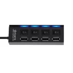 Fffas 40cm B Usb 2.0 Divider Independent Switch 4 Ports Interf Hub R Usb Hub For Eyboard Mouse Usb Dis Fan Mp3