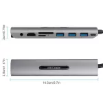 Usb Type C Hub To Hdmi Rj45 Lan Multi Usb 3.0 Pd Adapter To 4 30hz Usb-C Hub For Macbo Pro Air Doc Usbc Type-C Hub Splitter