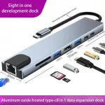 8-In-1 Usb C Hub Type-C 3.1 To 4 Hdmi-Pat Rj45 Usb Sd/tf Card Reader Pd Fast Charge Usb Doc For Macbo Air Pro Pc Hub