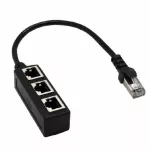 Rj45 Ethernet Cable Adapter Splitter 1me To 3fe Port Lan Networ Plug 3in 1 Adapter Networ Accessories