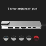 6-In-1 Usb Hultifunction Type-C To Hdmi Pd Charging Usb 3.0 Hub Doc Adapter Usb-Hub Expander Adapter