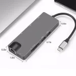 Basix Type C Hub To Usb 3.0 Hdmi 4 Pd Vga Rj45 Lan Tf Card 3.5mm Jac Adapter Doc Station For Macbo Pro Matebo