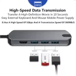 Usb Type C Hub With 4 Hdmi Usb 3.0 65w Pd Port Hub Usb 3.1 Adapter For Macbo Pro Xps 15 Le Thinpad Matebo