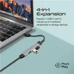 Promate USB-C Hub LiteHub-4 4-in-1 Multi-Port USB-C Data Hub Type-C