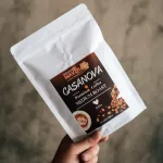 The roasted coffee beans