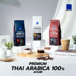 Bluekoff A5, 100% Thai Arabica coffee beans, Premium grade A, dark roasted Dark Roast, containing 250 grams.