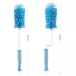 Silicone bottle brush+sponge Straight handle/rotating 360 degrees