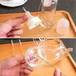 Silver tube washing brush for children's drinking tubes