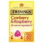 Twinings Cranberry and Respberry Tea ทไวนิงส์ แคนเบอร์รี่และราสเบอร์รี่ ชาอังกฤษ UK Imported 2กรัม x 20ซอง