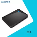 EAGET USB3.0 ฮาร์ดดิสก์มือถือ G20 2.5 นิ้วไฟล์ข้อมูลสำรองข้อมูลปลอดภัยความเร็วสูงกันกระแทกสีดำ