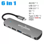 Gojodoq USB Hub C Hub HDMI Adapter 6 in 1 USB CO to USB 3.0 Dock for MacBook Pro Accessories USB-C Type C 3.1 Splitter USB C Hub