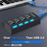 Usb 3.0 Hub Multi Usb Hub 7 Port Otg Hub Charge With Power Adapter Led Usb Multi Ports Splitter For Computer Pc Extender 3.0 2.0