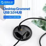 Orico Desk Grommet Usb 3.0 Hub Type C High Speed Splitter With Sd Tf Headphone Mircophone Adapter For Computer Accessories