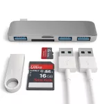 Easya 5-In-1 Thunderbolt 3 Adapter Usb Type C Hub Dock Dongle With Tf Sd Card Reader Usb 3.0 For Macbook Pro/air Usb-C