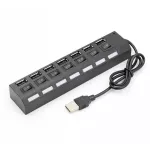 7 Port Usb 2.0 Hub High Speed Power Cable With Led Light Indicator On/off Sharing Switch Adapter For Pc Desk Lap