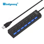 7 Port Usb 2.0 Hub High Speed Power Cable With Led Light Indicator On/off Sharing Switch Adapter For Pc Desk Lap
