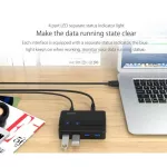 Orico 4 Ports Usb 3.0 Hub 5 Gbps Super Speed Portable Usb Splitter With 12v Power Adapter For Lap Desk Accessories