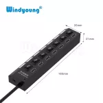 7 Port Usb 2.0 Hub High Speed Power Cable With Led Light Indicator On/off Sharing Switch Adapter For Pc Desk Lap