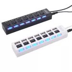 7-Port Usb 2.0 Hub Splitter High Speed Adapter On/off Switch For Lap Pc