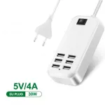 6 Port Usb Hub Charging Plug Slots Desk Wall 30w 20w Charger Adapter Usb Fast Charger For Iphone 12 11 Huawei Power Strip Usb