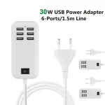 6 Port Usb Hub Charging Plug Slots Desk Wall 30w 20w Charger Adapter Usb Fast Charger For Iphone 12 11 Huawei Power Strip Usb