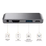 Usb Type-C Mobile Pro Hub Adapter With Usb-C Pd Charging 4k Hdmi Usb 3.0 3.5mm Headphone Jack For Ipad Pro Tablet Hub