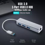Ofccom Usb Ethernet Adapter With 3 Ports Usb 3.0 Hub To Rj45 10/100mbps Lan Network Card Splitter For Lap Computer Mac Ios
