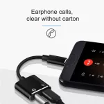 2 In 1 Earphone Audio Adapter Charging Cable Mobile Phone Aux Dual Jack Usb C To 3.5 Mm Headphone Adapter For Mobile Phone Cable